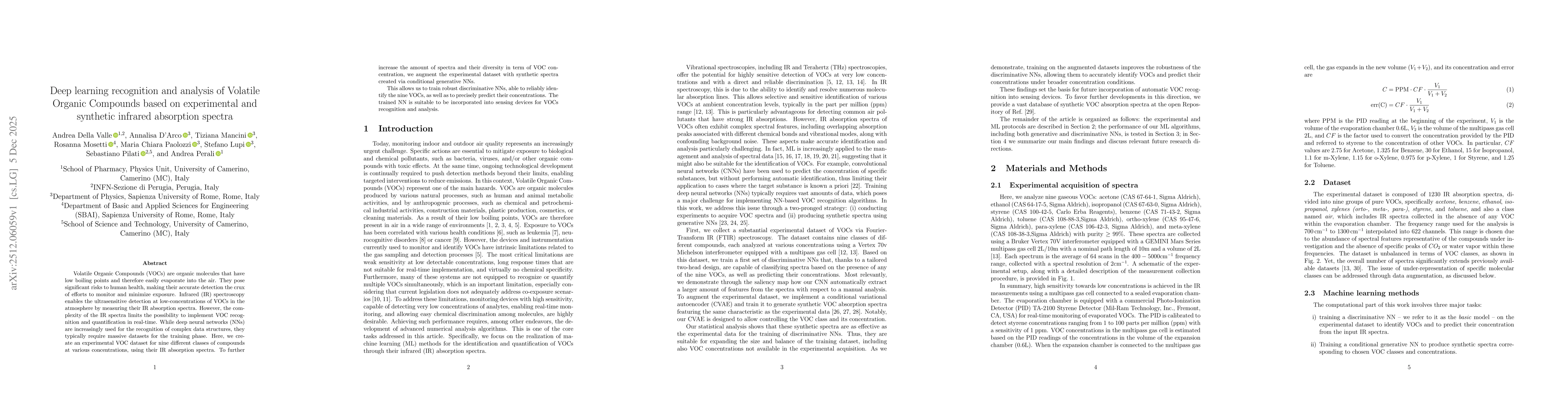 Thumbnail for Deep learning recognition and analysis of Volatile Organic Compounds based on experimental and synthetic infrared absorption spectra