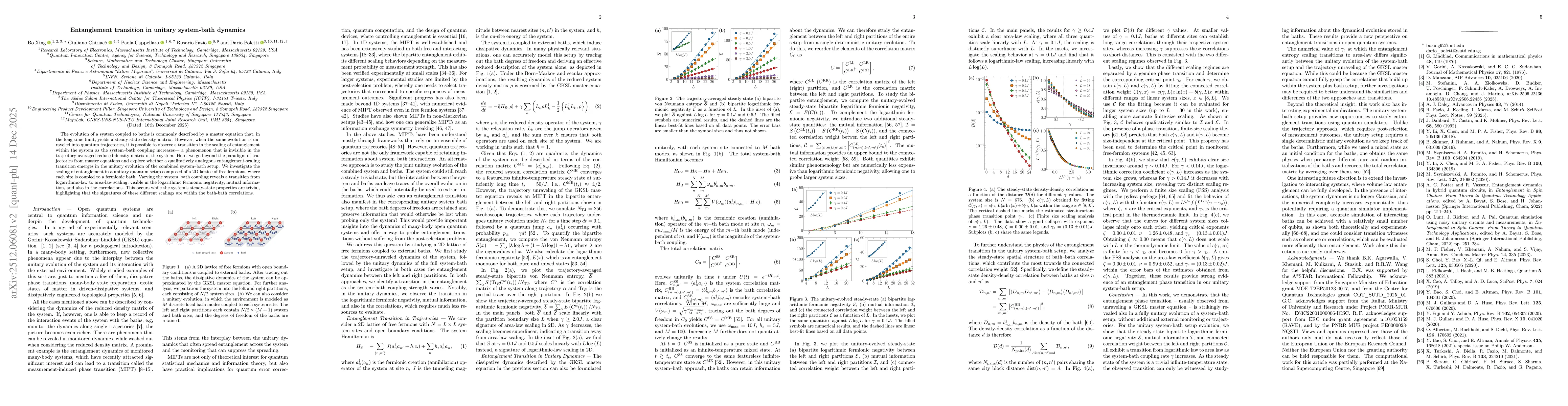 Thumbnail for Entanglement transition in unitary system-bath dynamics