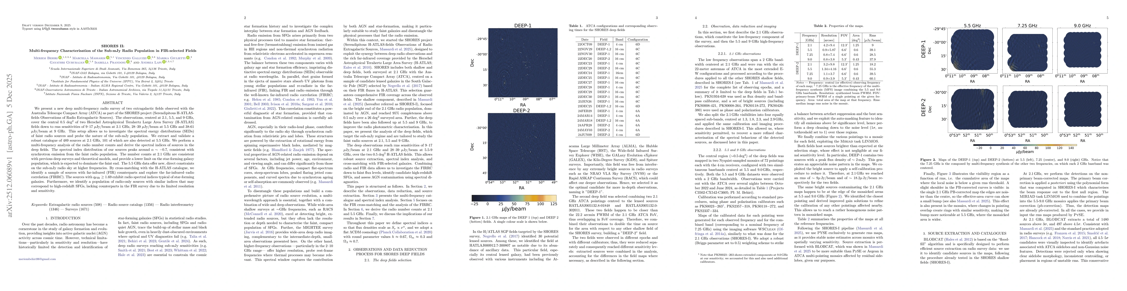 Thumbnail for SHORES II: Multi-frequency Characterisation of the Sub-mJy Radio Population in FIR-selected Fields