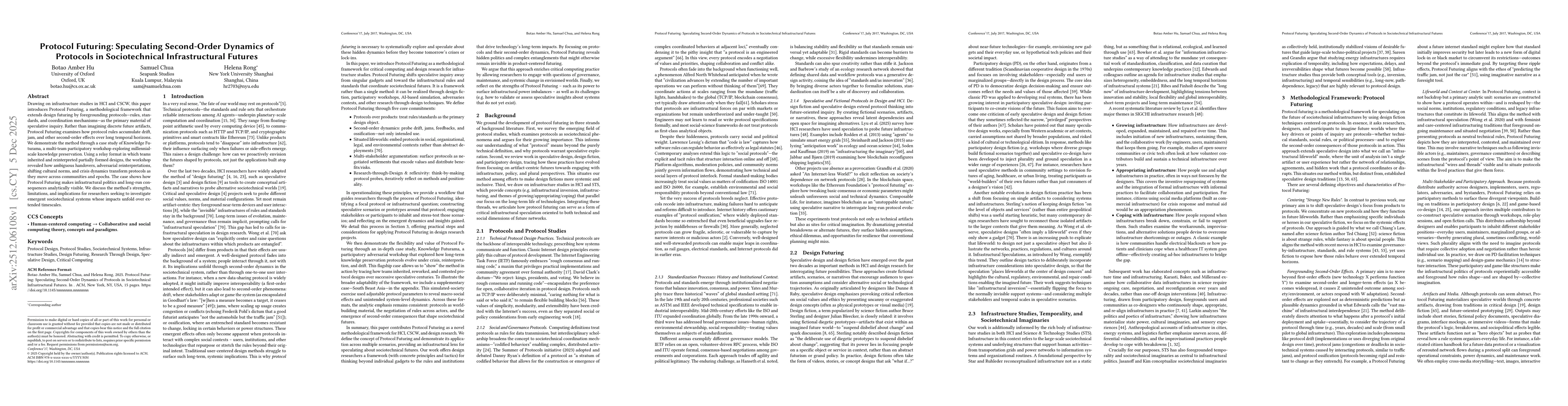 Thumbnail for Protocol Futuring: Speculating Second-Order Dynamics of Protocols in Sociotechnical Infrastructural Futures