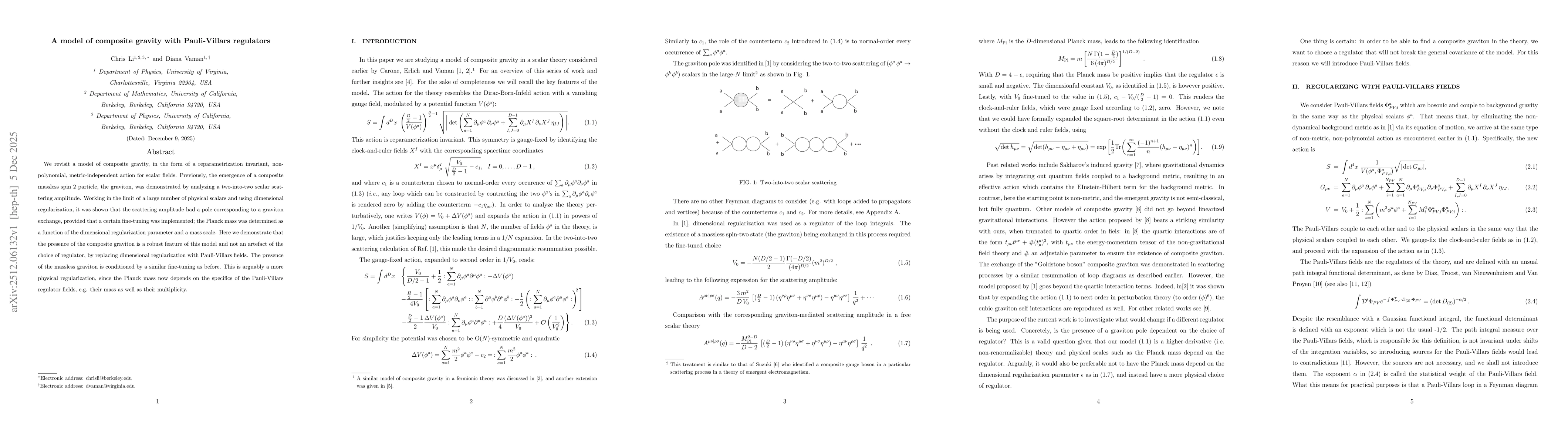 Thumbnail for A model of composite gravity with Pauli-Villars regulators