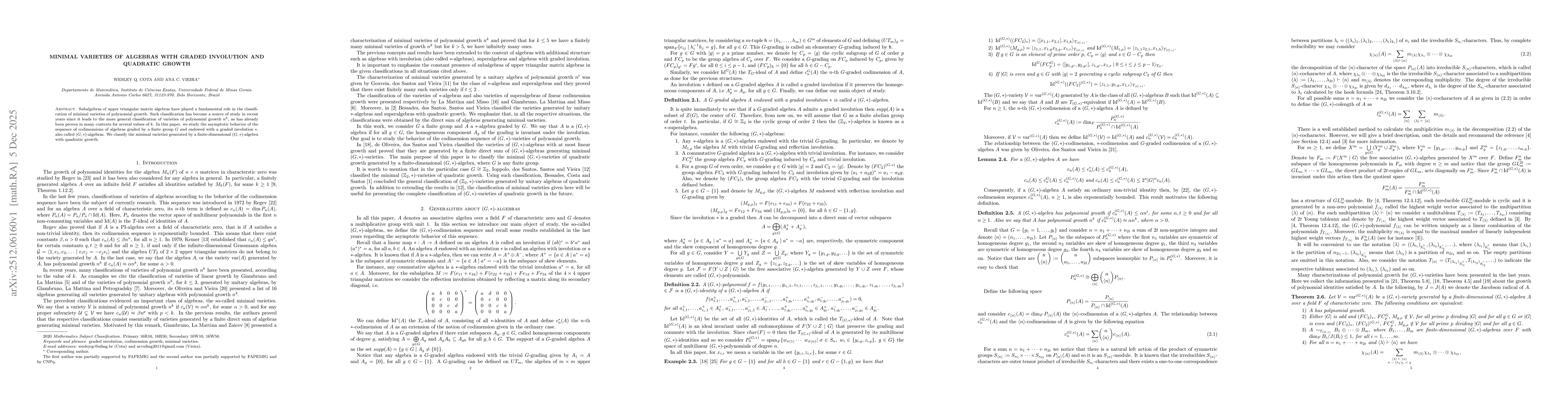 Thumbnail for Minimal varieties of algebras with graded involution and quadratic growth