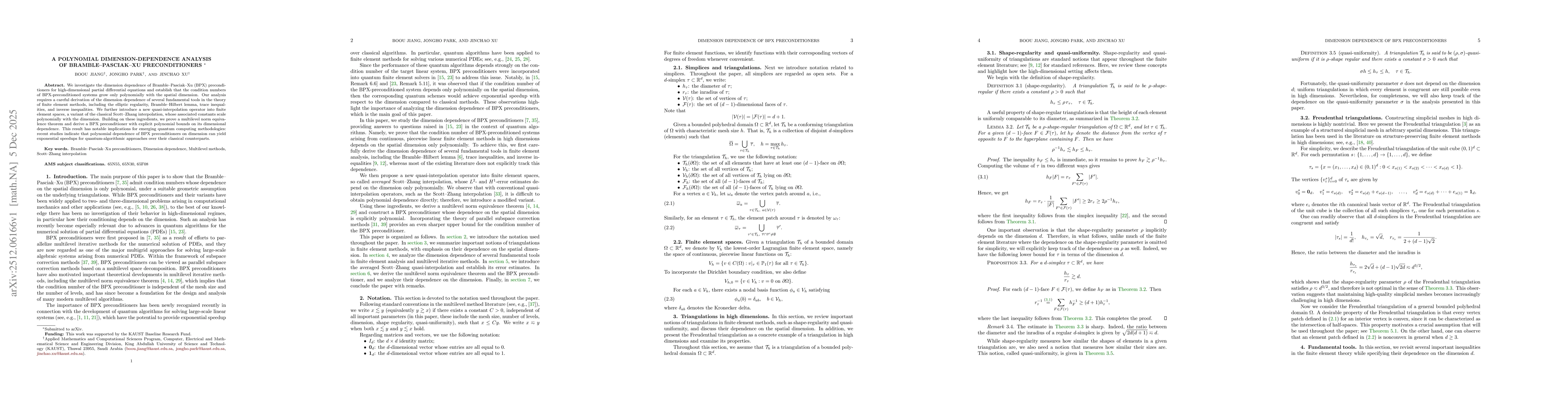 Thumbnail for A polynomial dimension-dependence analysis of Bramble--Pasciak--Xu preconditioners