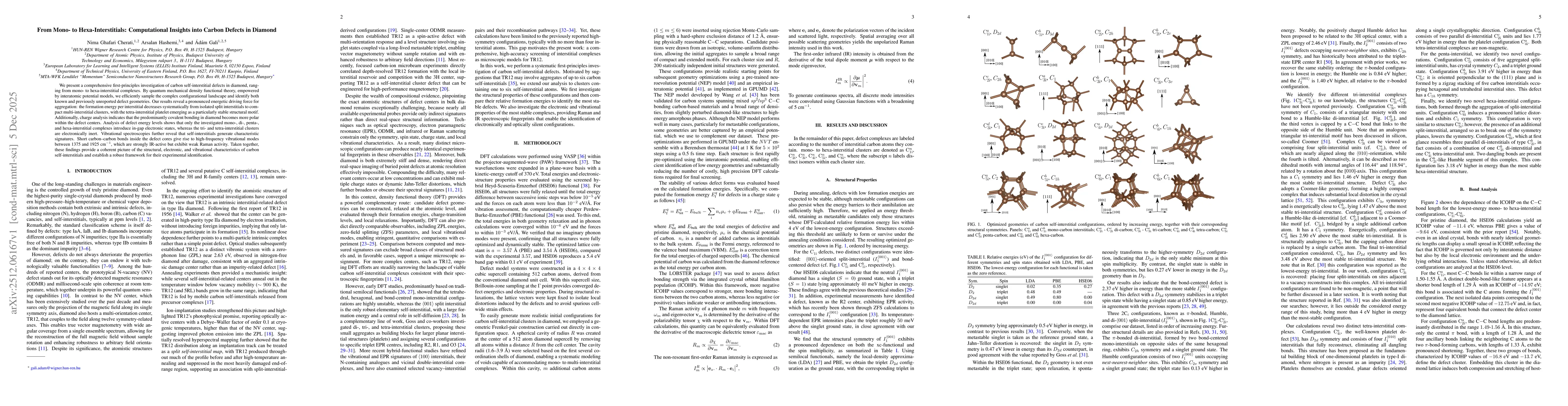 Thumbnail for From Mono- to Hexa-Interstitials: Computational Insights into Carbon Defects in Diamond