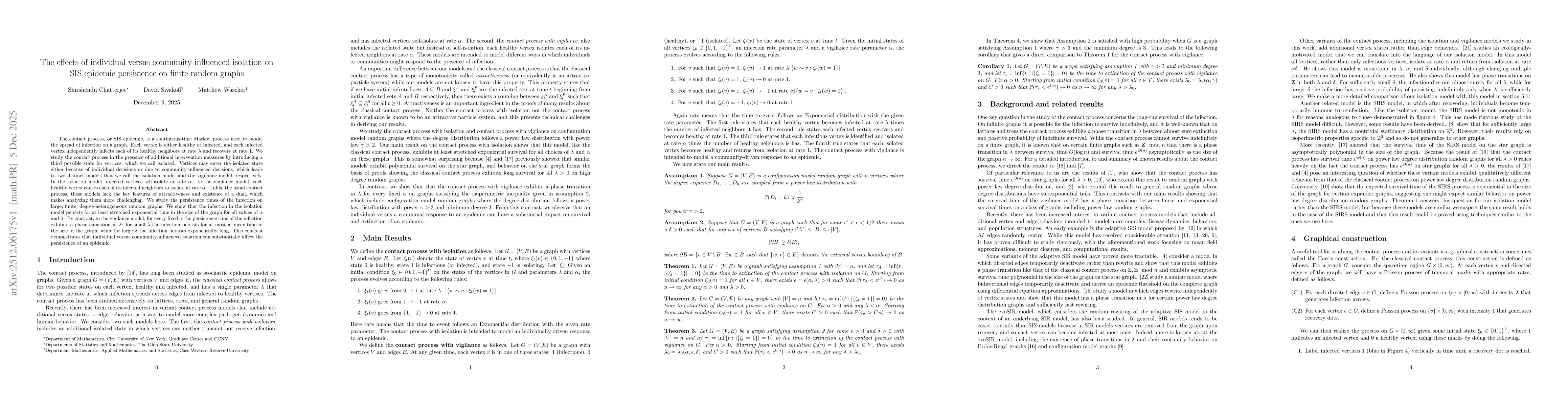 Thumbnail for The effects of individual versus community-influenced isolation on SIS epidemic persistence on finite random graphs