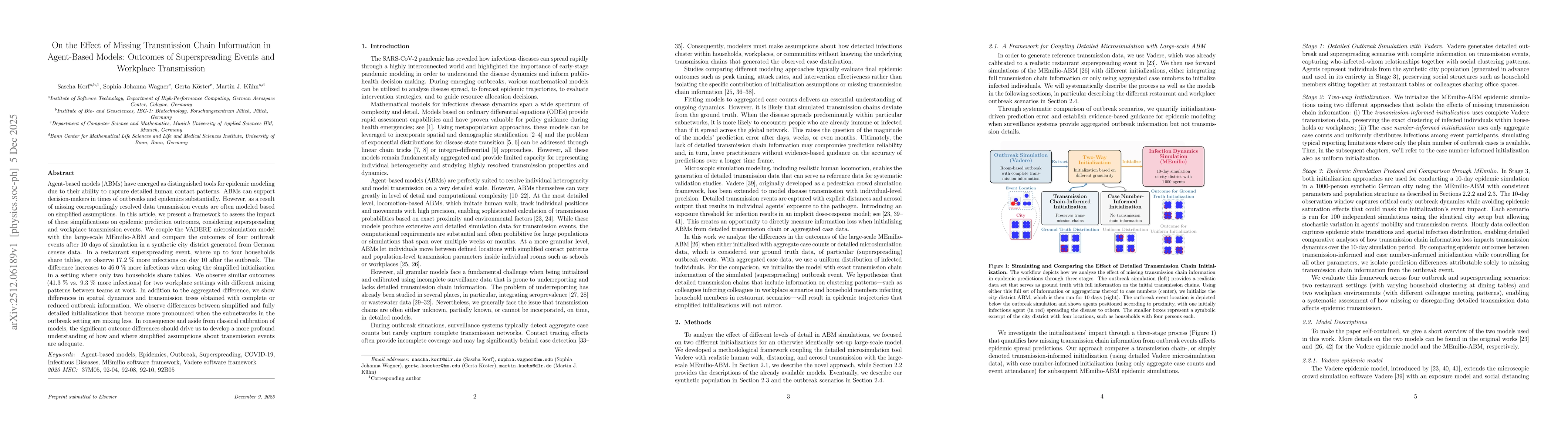 Thumbnail for On the Effect of Missing Transmission Chain Information in Agent-Based Models: Outcomes of Superspreading Events and Workplace Transmission