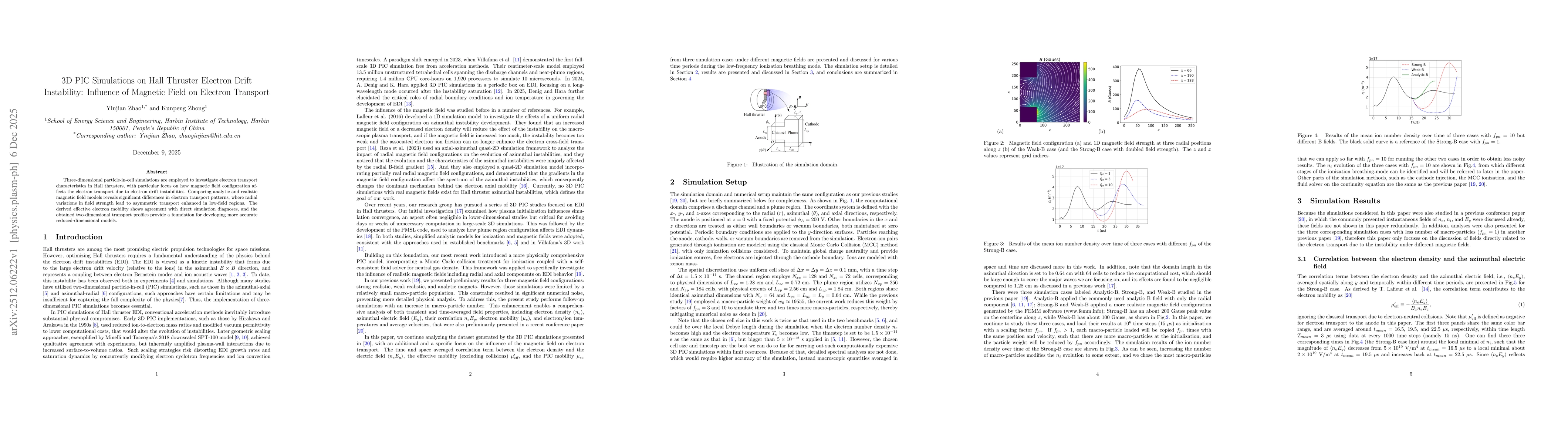 Thumbnail for 3D PIC Simulations on Hall Thruster Electron Drift Instability: Influence of Magnetic Field on Electron Transport