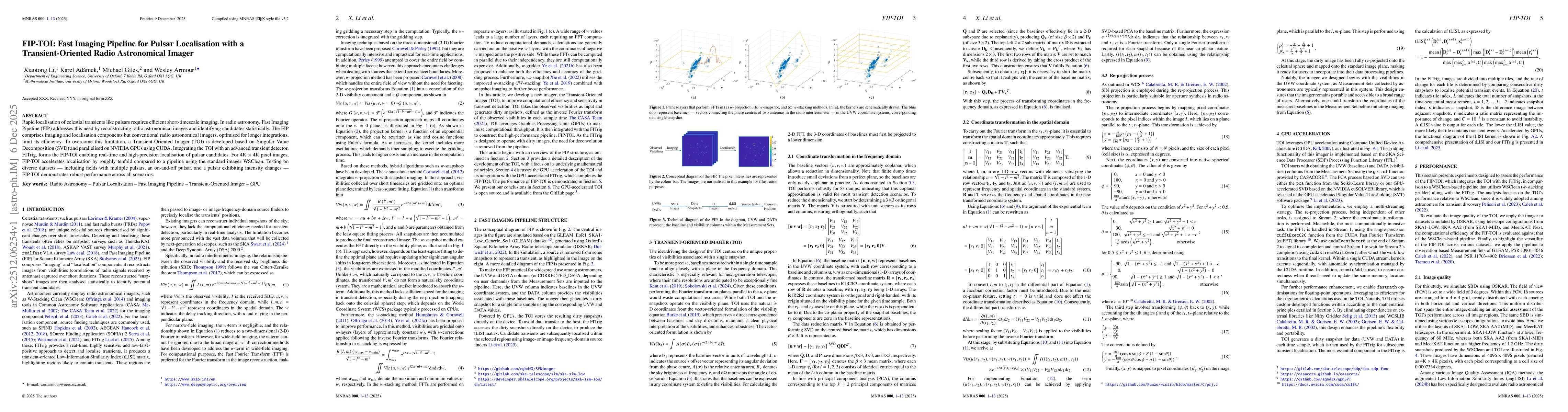 Thumbnail for FIP-TOI: Fast Imaging Pipeline for Pulsar Localisation with a Transient-Oriented Radio Astronomical Imager