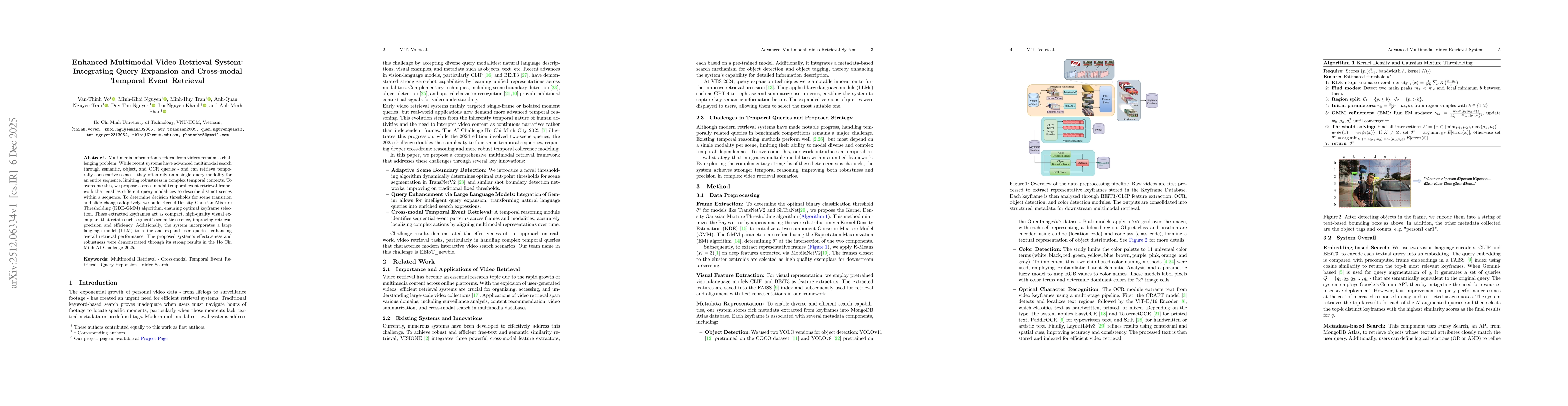 Thumbnail for Enhanced Multimodal Video Retrieval System: Integrating Query Expansion and Cross-modal Temporal Event Retrieval