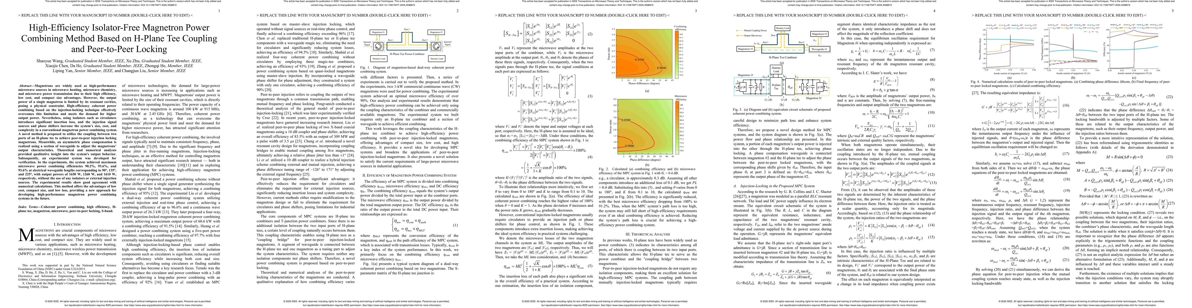 Thumbnail for High-Efficiency Isolator-Free Magnetron Power Combining Method Based on H-Plane Tee Coupling and Peer-to-Peer Locking
