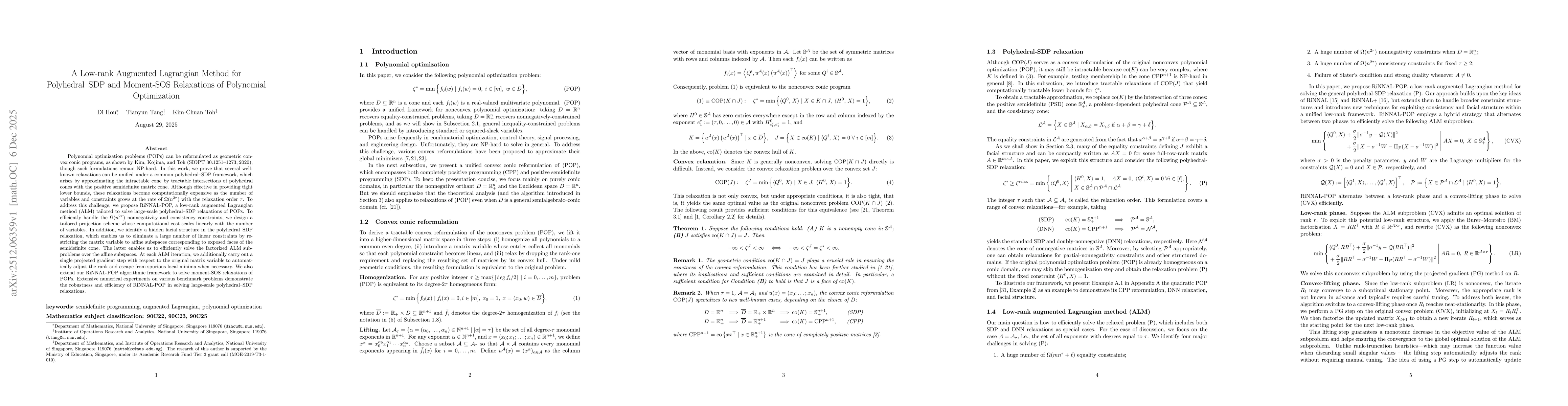Thumbnail for A Low-rank Augmented Lagrangian Method for Polyhedral-SDP and Moment-SOS Relaxations of Polynomial Optimization