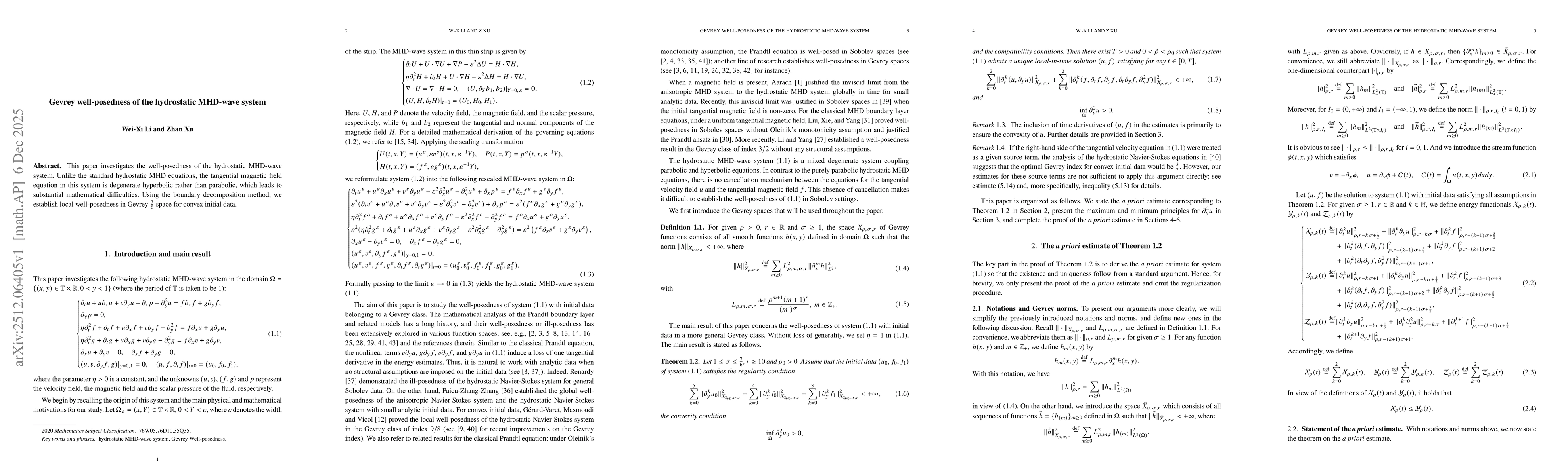 Thumbnail for Gevrey well-posedness of the hydrostatic MHD-wave system