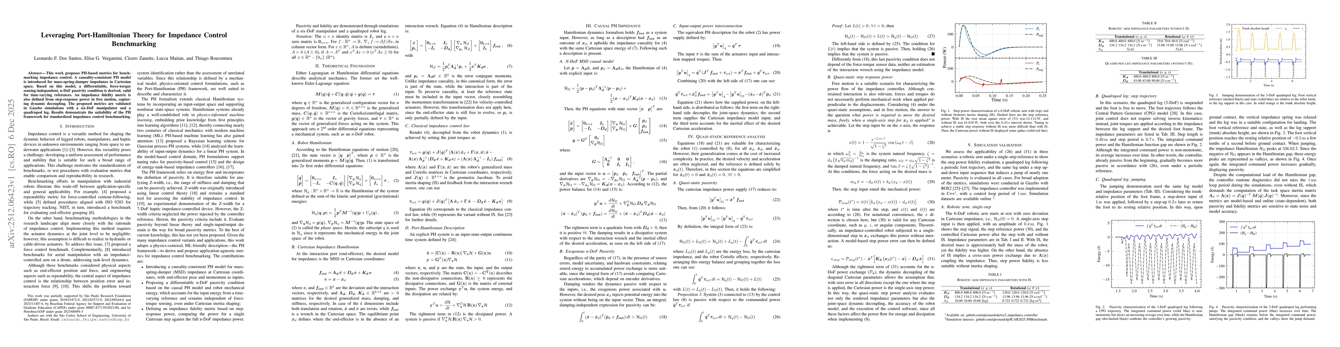 Thumbnail for Leveraging Port-Hamiltonian Theory for Impedance Control Benchmarking