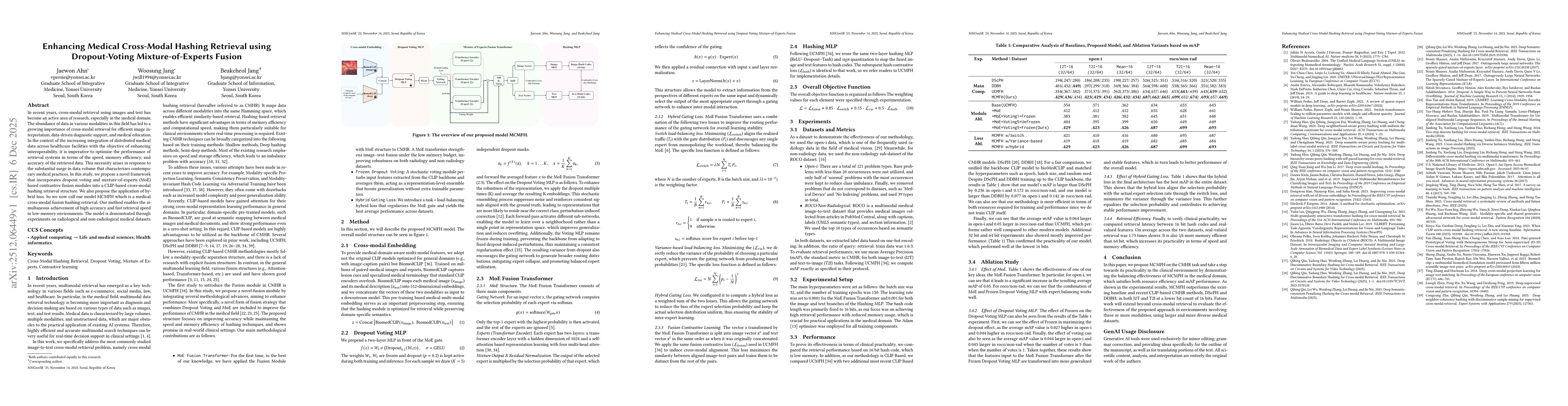 Thumbnail for Enhancing Medical Cross-Modal Hashing Retrieval using Dropout-Voting Mixture-of-Experts Fusion