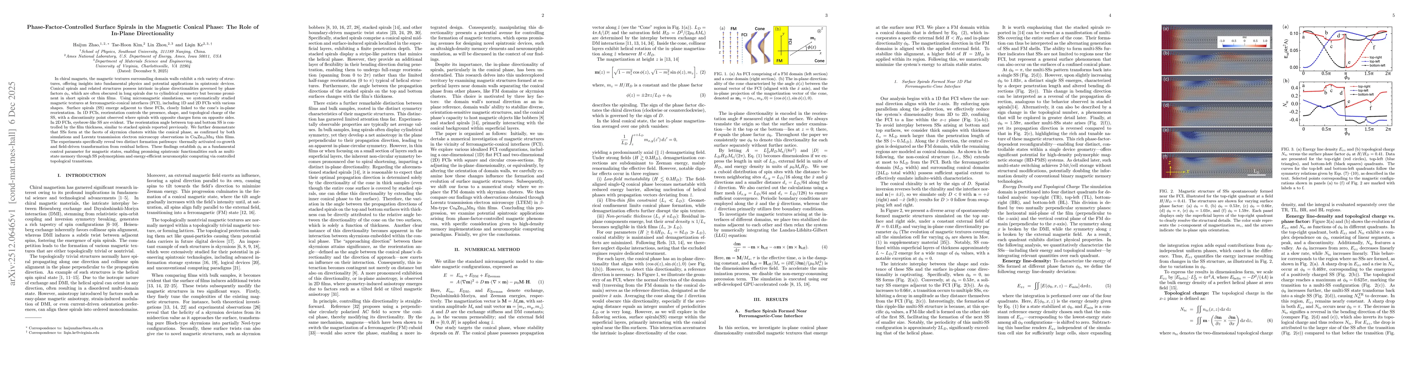 Thumbnail for Phase-Factor-Controlled Surface Spirals in the Magnetic Conical Phase: The Role of In-Plane Directionality