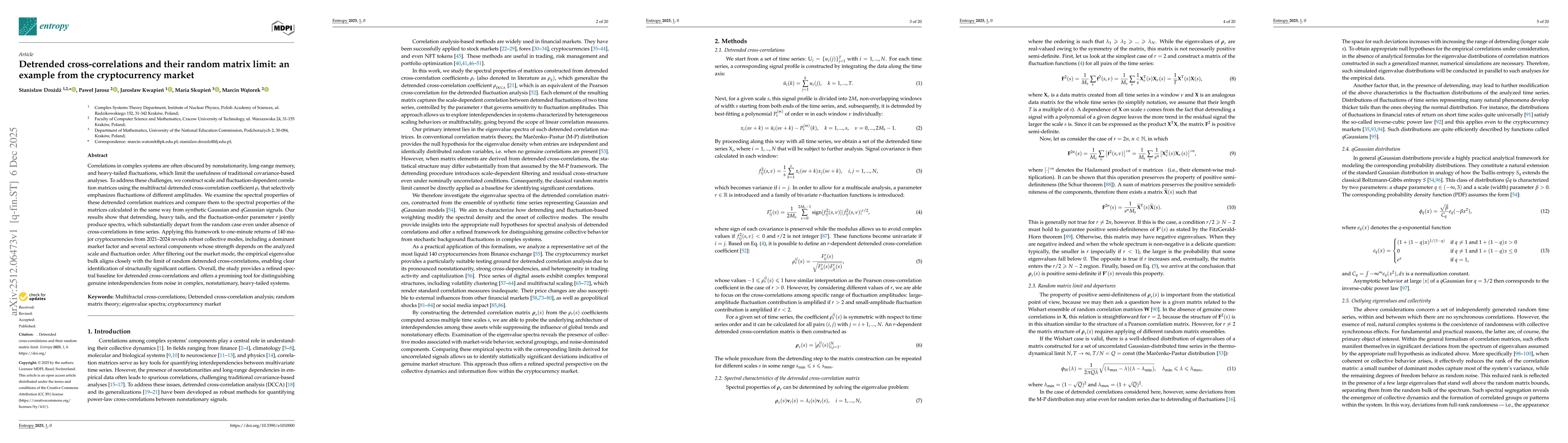 Thumbnail for Detrended cross-correlations and their random matrix limit: an example from the cryptocurrency market