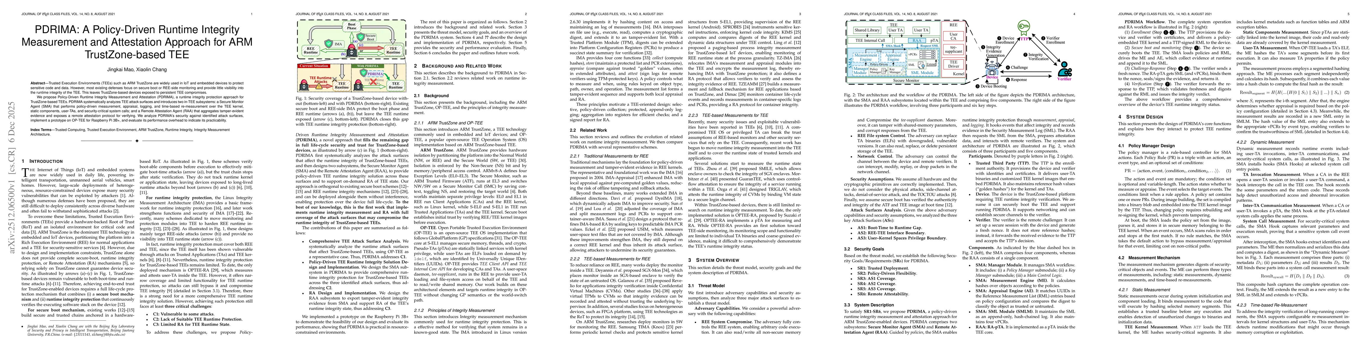 Thumbnail for PDRIMA: A Policy-Driven Runtime Integrity Measurement and Attestation Approach for ARM TrustZone-based TEE