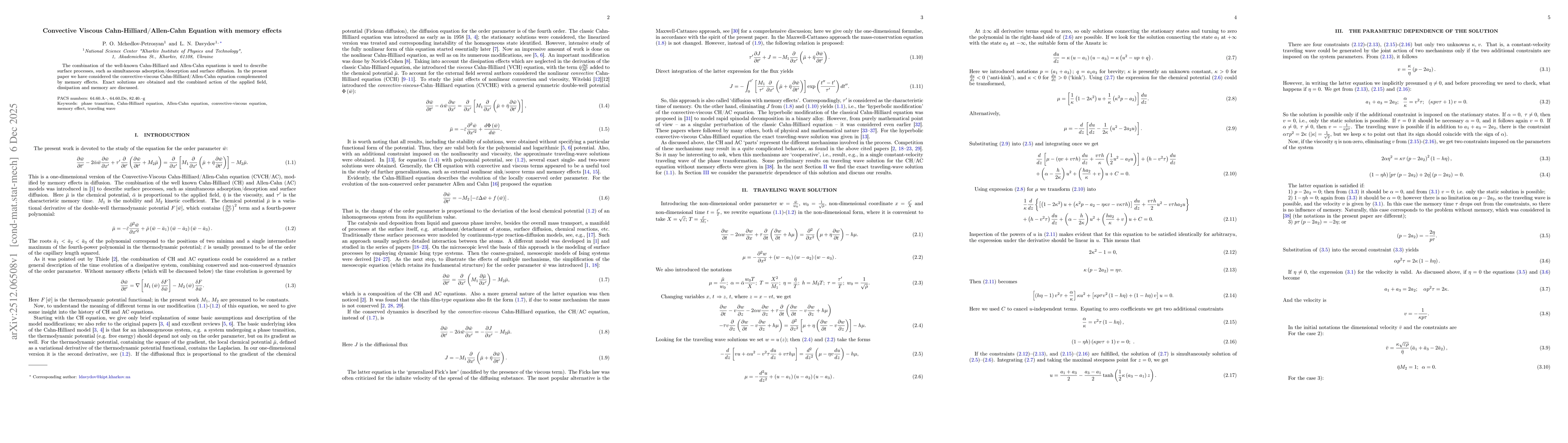 Thumbnail for Convective Viscous Cahn-Hilliard/Allen-Cahn Equation with memory effects