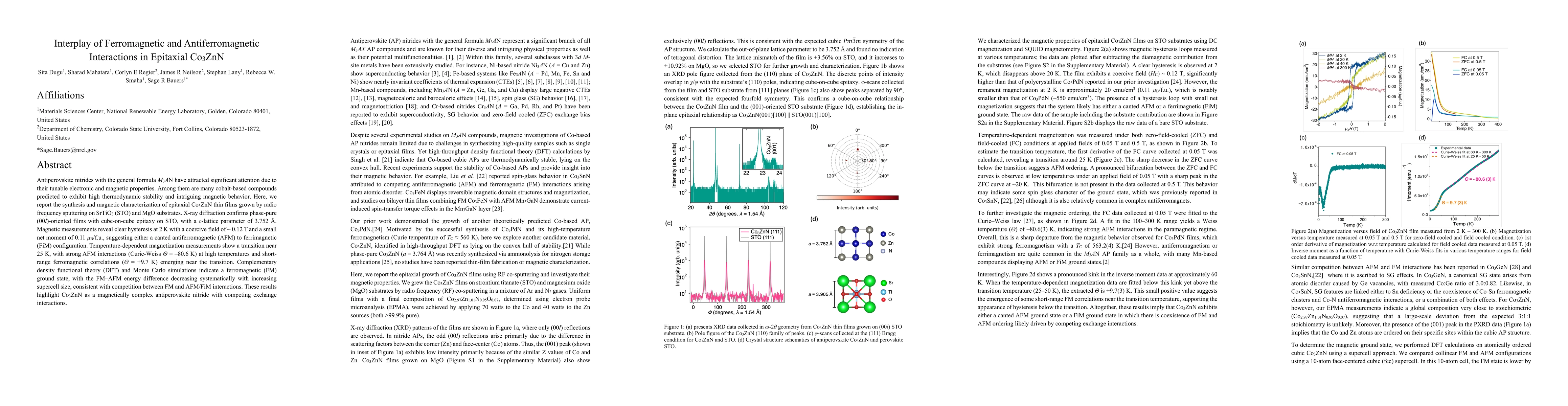 Thumbnail for Interplay of Ferromagnetic and Antiferromagnetic Interactions in Epitaxial Co$_3$PdN
