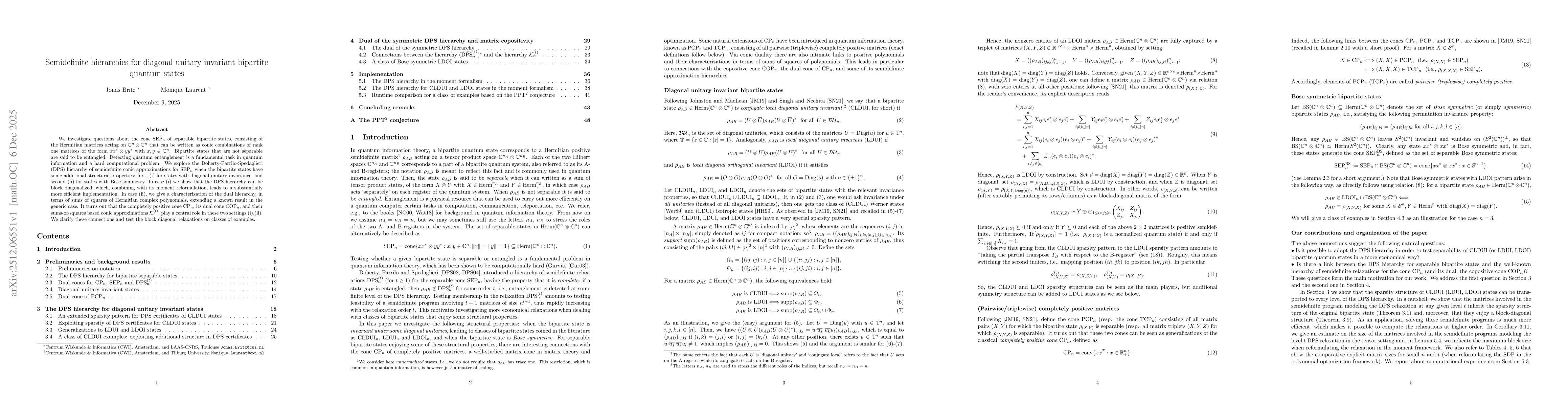 Thumbnail for Semidefinite hierarchies for diagonal unitary invariant bipartite quantum states