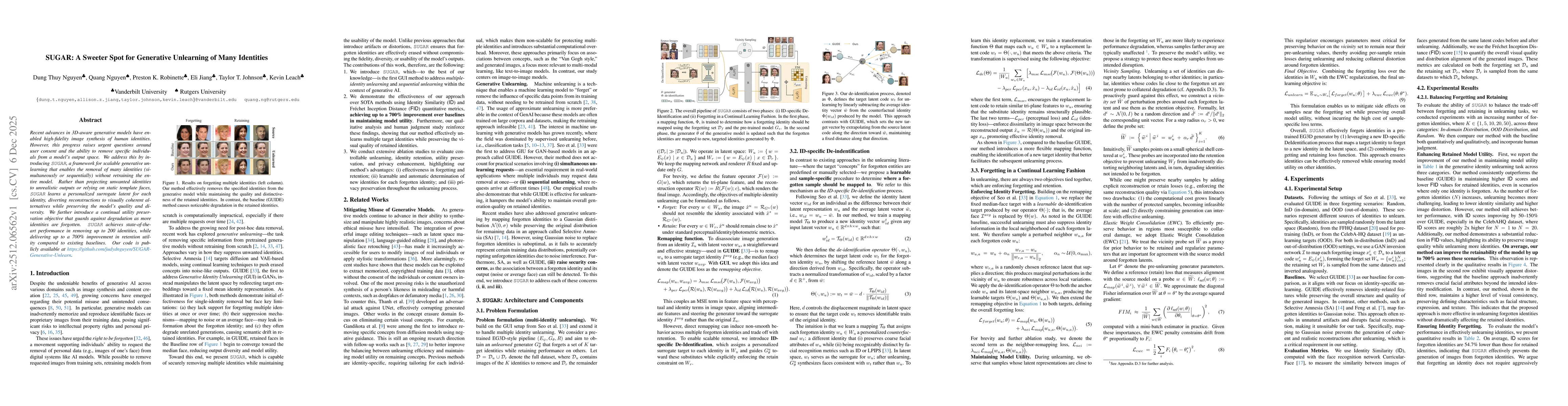 Thumbnail for SUGAR: A Sweeter Spot for Generative Unlearning of Many Identities