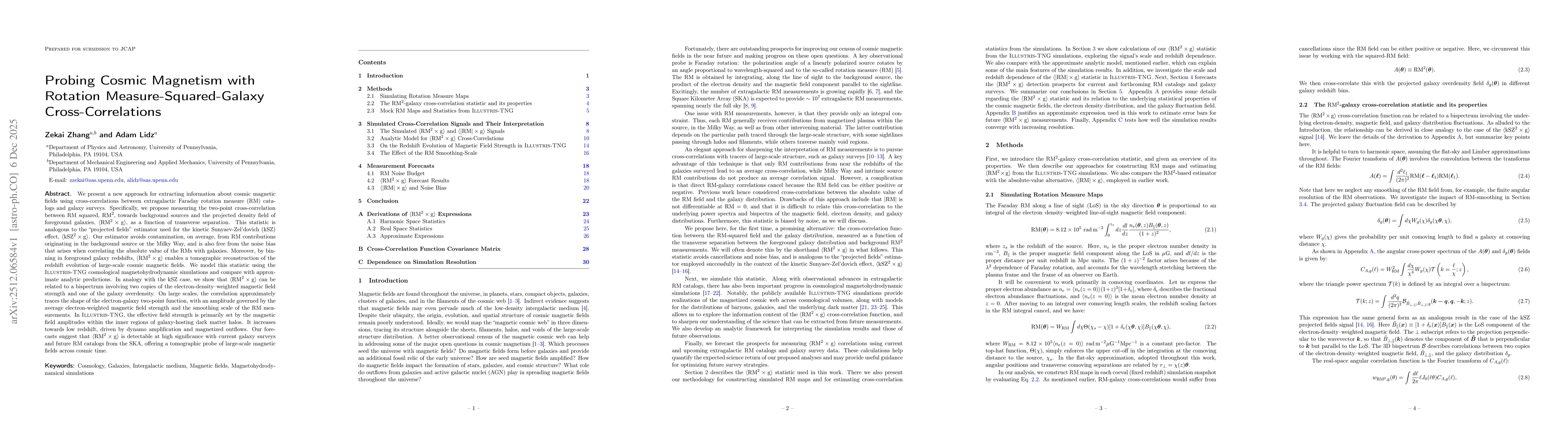 Thumbnail for Probing Cosmic Magnetism with Rotation Measure-Squared-Galaxy Cross-Correlations