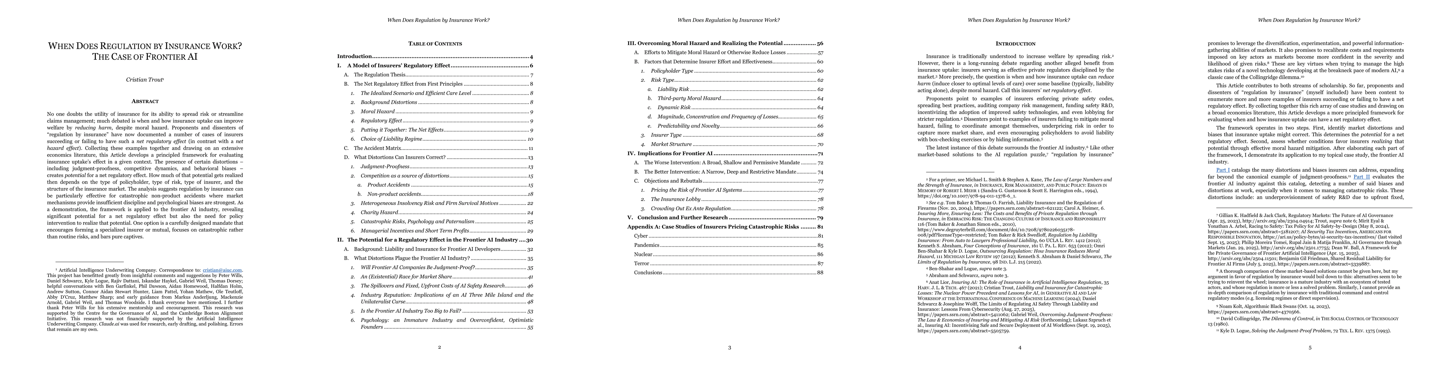 Thumbnail for When Does Regulation by Insurance Work? The Case of Frontier AI