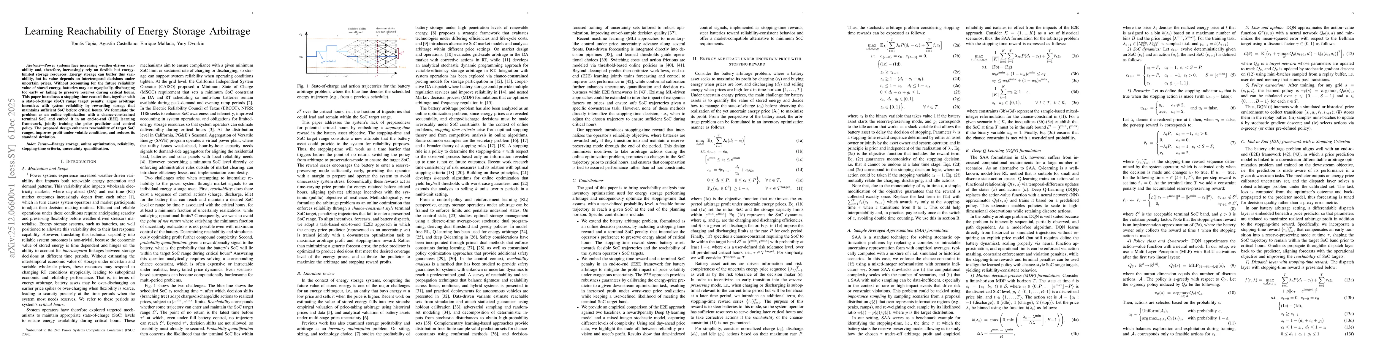 Thumbnail for Learning Reachability of Energy Storage Arbitrage