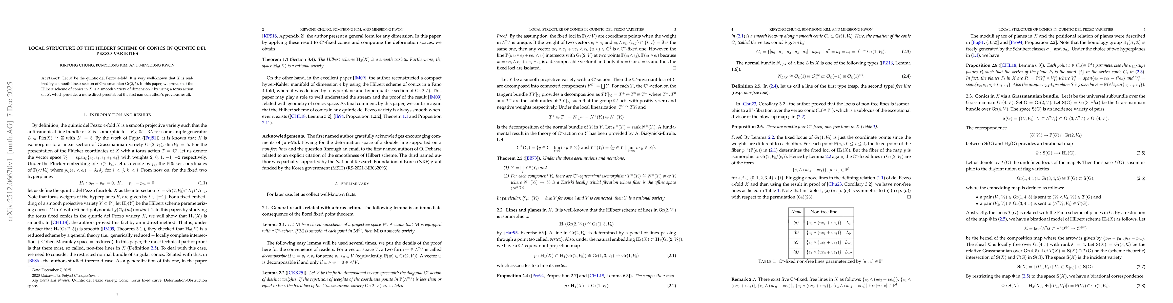 Thumbnail for Local structure of the Hilbert scheme of conics in quintic del Pezzo varieties