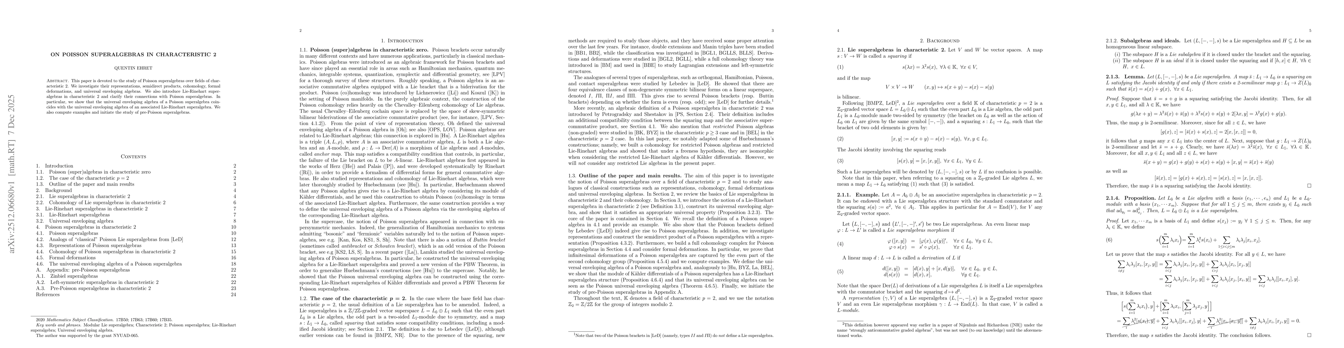 Thumbnail for On Poisson superalgebras in characteristic 2