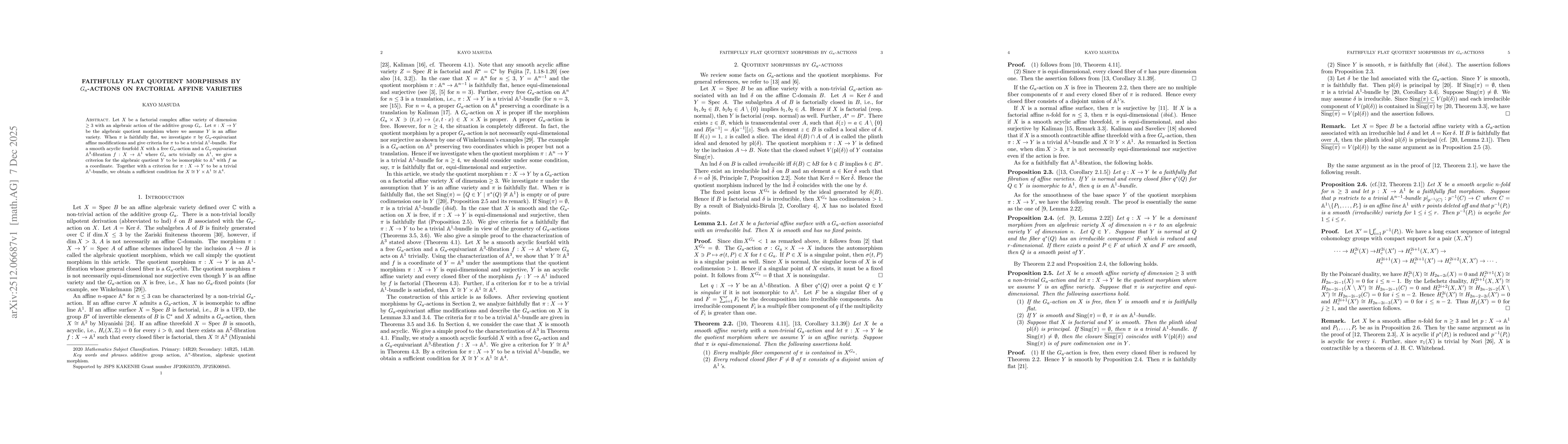 Thumbnail for Faithfully flat quotient morphisms by $G_a$-actions on factorial affine varieties
