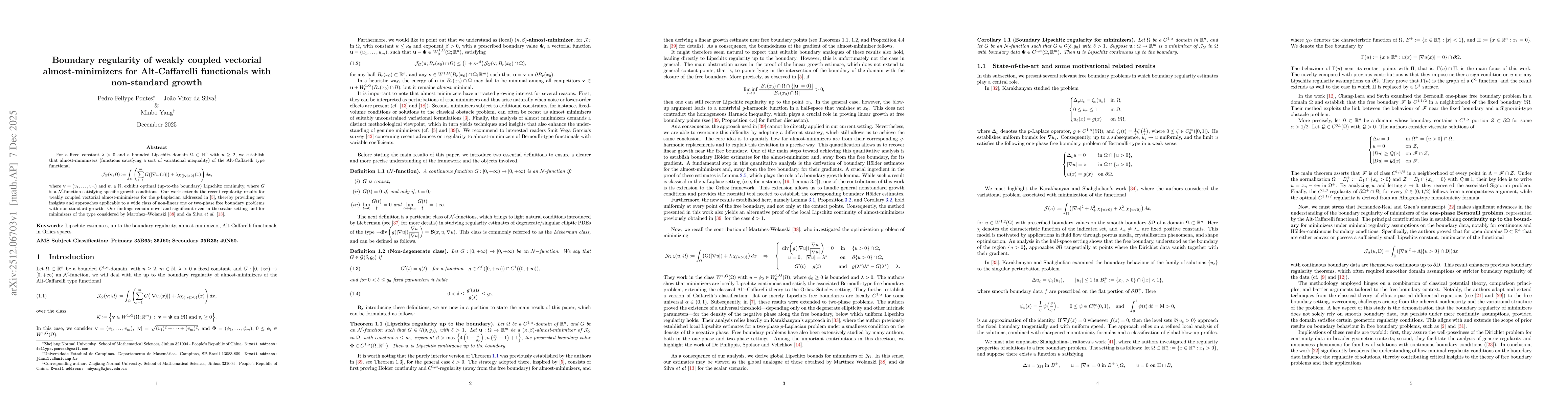 Thumbnail for Boundary regularity of weakly coupled vectorial almost-minimizers for Alt-Caffarelli functionals with non-standard growth