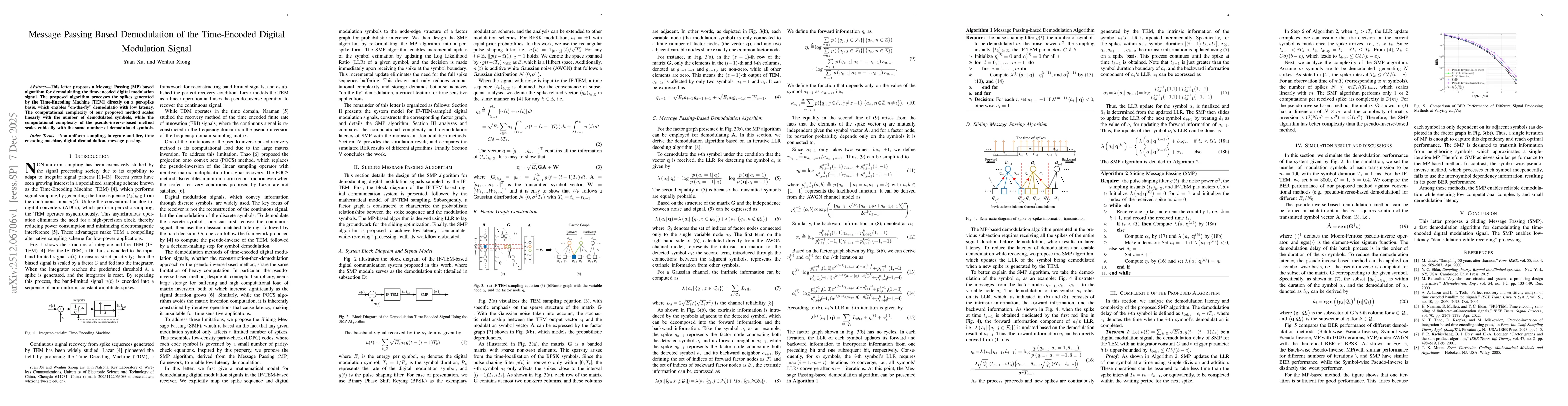 Thumbnail for Message Passing Based Demodulation of the Time-Encoded Digital Modulation Signal