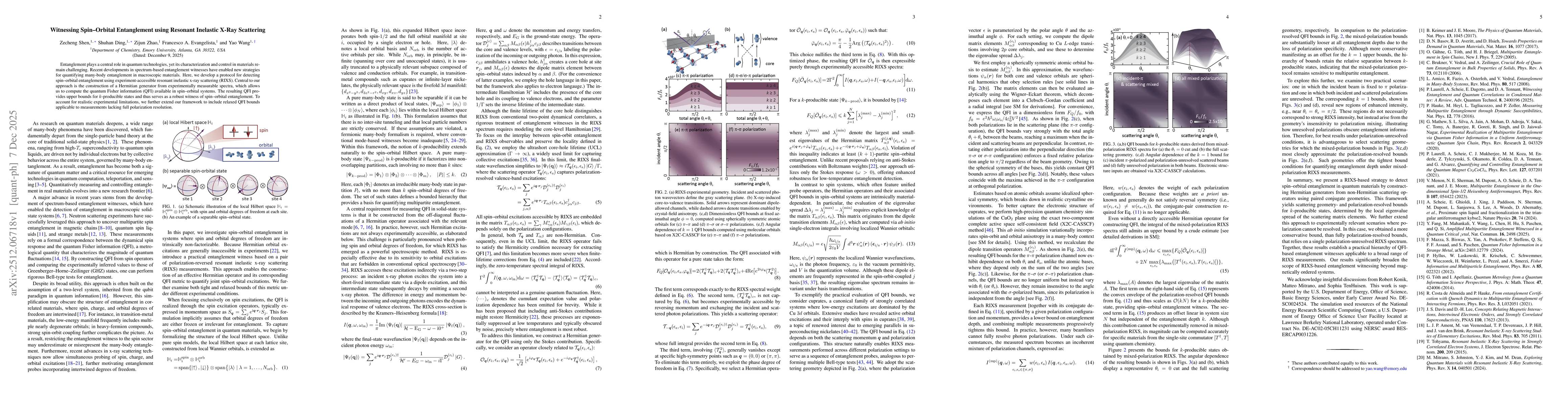 Thumbnail for Witnessing Spin-Orbital Entanglement using Resonant Inelastic X-Ray Scattering