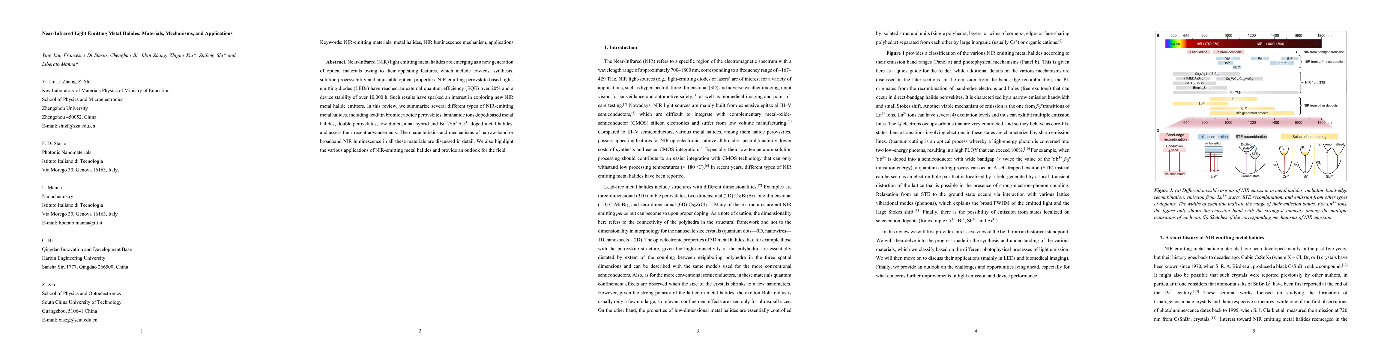 Thumbnail for Near-Infrared Light Emitting Metal Halides: Materials, Mechanisms, and Applications