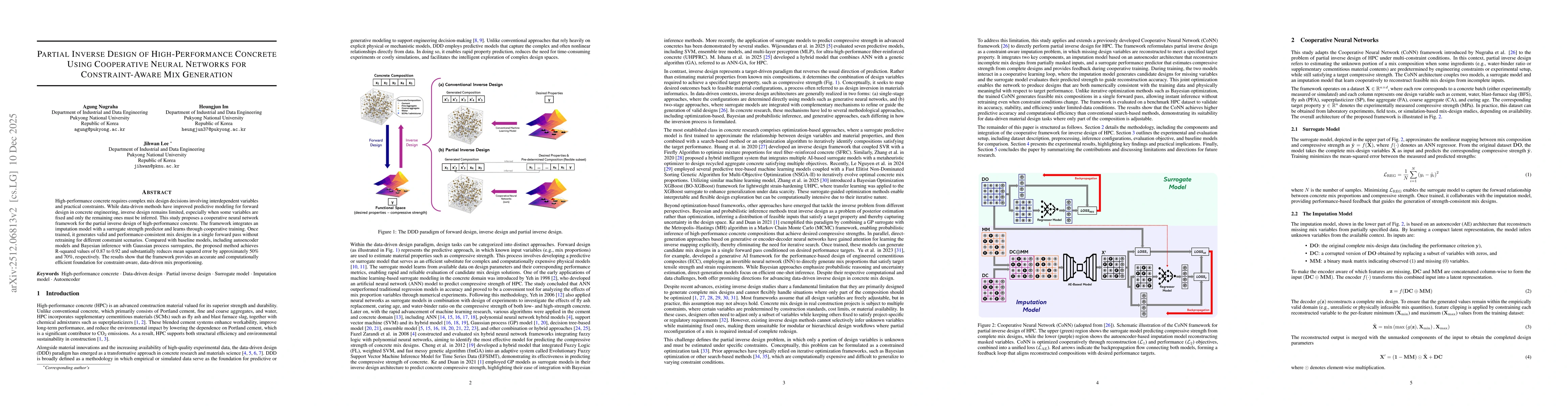 Thumbnail for Partial Inverse Design of High-Performance Concrete Using Cooperative Neural Networks for Constraint-Aware Mix Generation