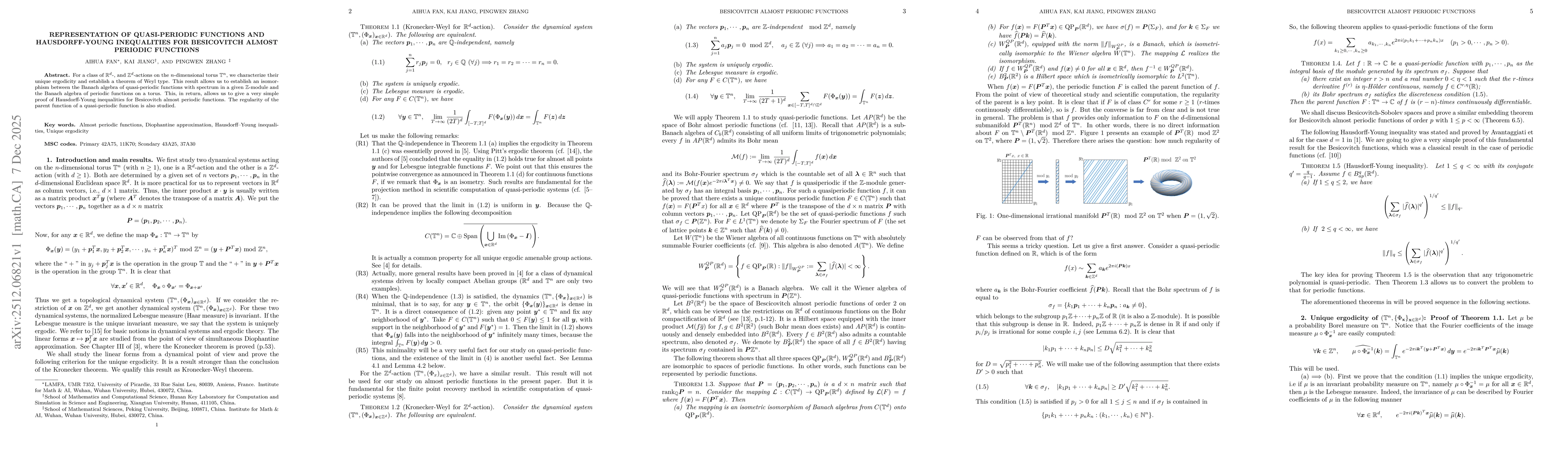 Thumbnail for Representation of quasi-periodic functions and Hausdorff-Young inequalities for Besicovitch almost periodic functions