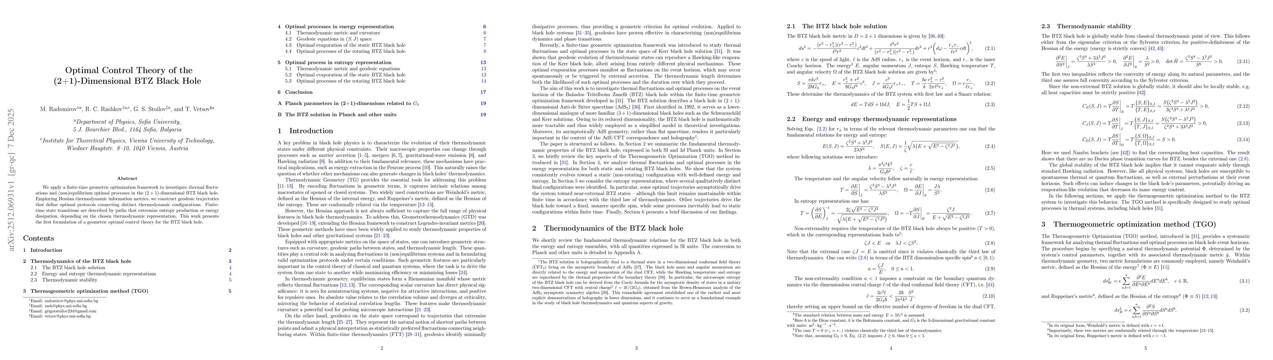Thumbnail for Optimal Control Theory of the (2+1)-Dimensional BTZ Black Hole