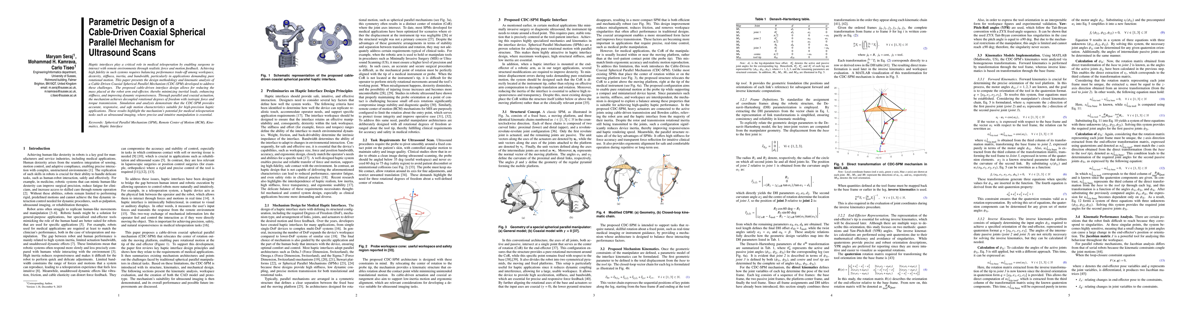 Thumbnail for Parametric Design of a Cable-Driven Coaxial Spherical Parallel Mechanism for Ultrasound Scans