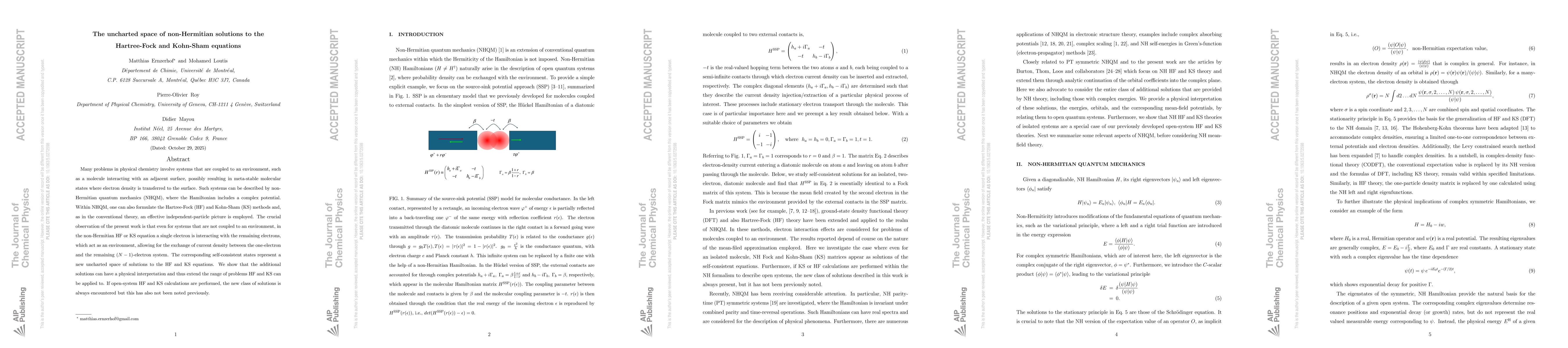 Thumbnail for The uncharted space of non-Hermitian solutions to the Hartree-Fock and Kohn-Sham equations