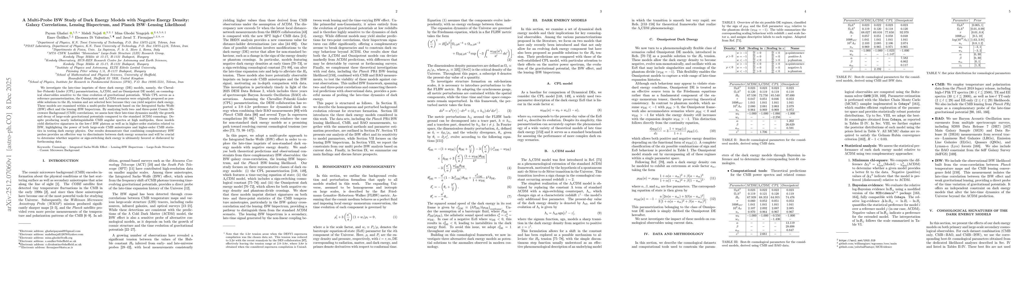 Thumbnail for A Multi-Probe ISW Study of Dark Energy Models with Negative Energy Density: Galaxy Correlations, Lensing Bispectrum, and Planck ISW-Lensing Likelihood