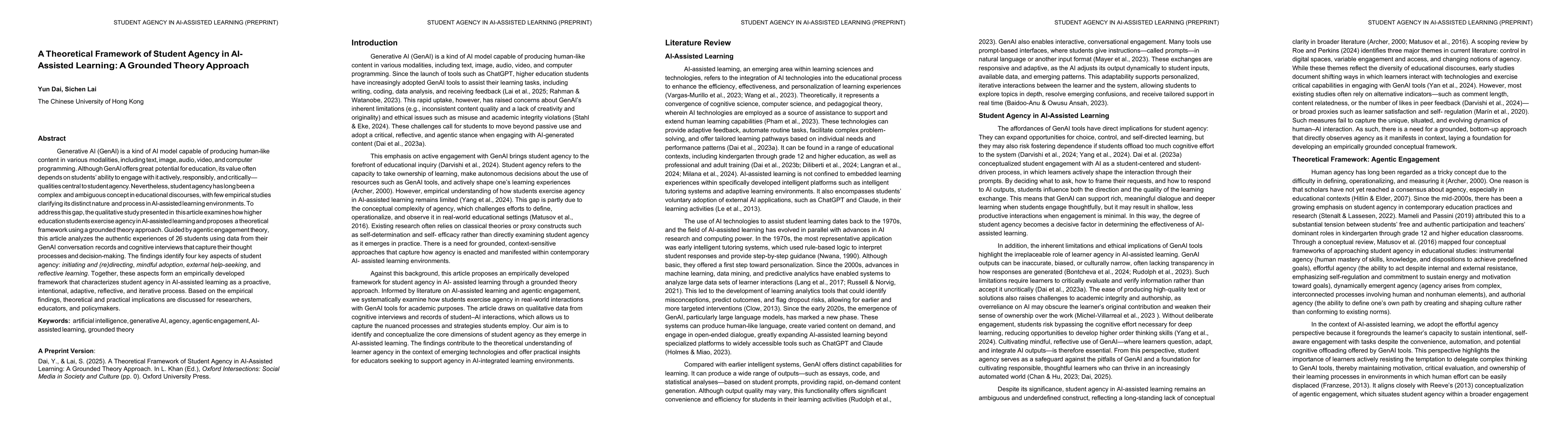 Thumbnail for A Theoretical Framework of Student Agency in AI- Assisted Learning: A Grounded Theory Approach