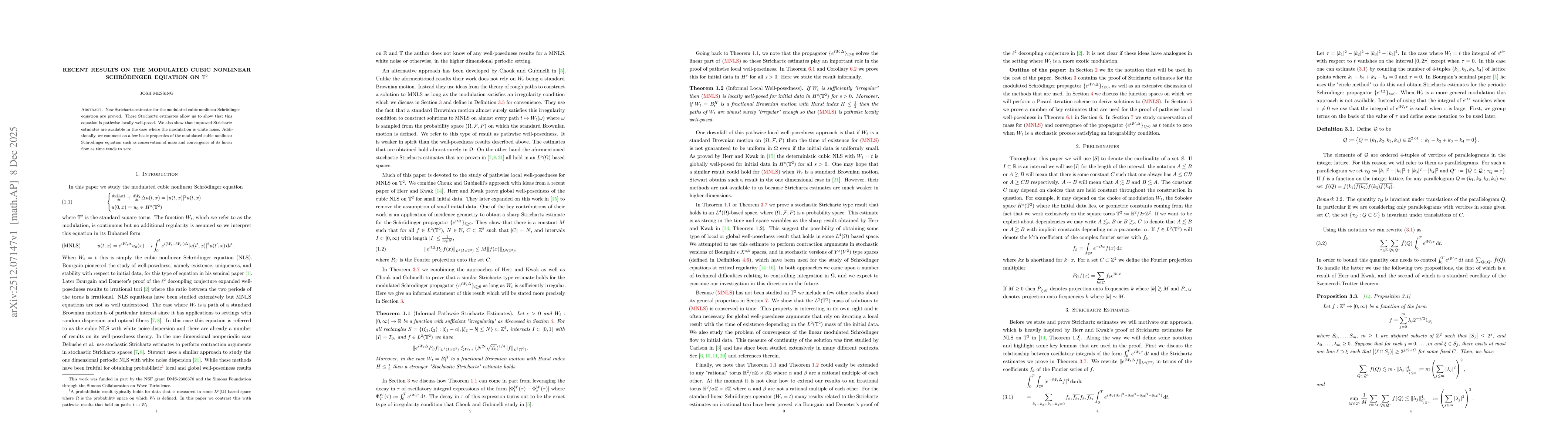 Thumbnail for Recent Results On The Modulated Cubic Nonlinear Schrödinger Equation On $\mathbb{T}^2$