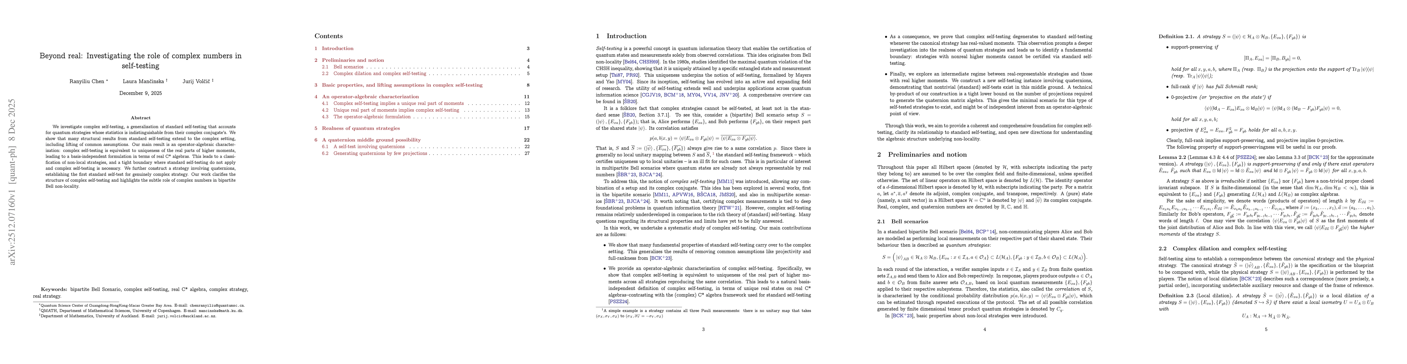 Thumbnail for Beyond real: Investigating the role of complex numbers in self-testing