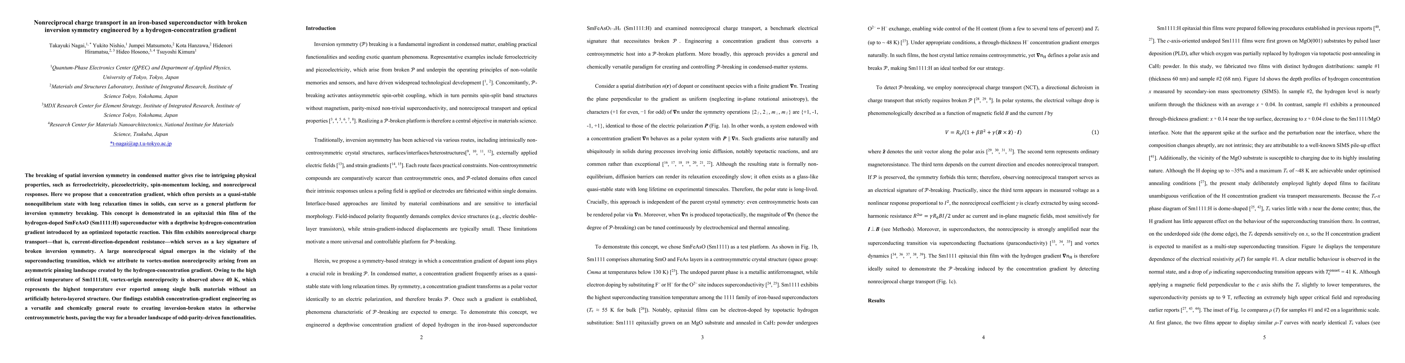 Thumbnail for Nonreciprocal charge transport in an iron-based superconductor with broken inversion symmetry engineered by a hydrogen-concentration gradient