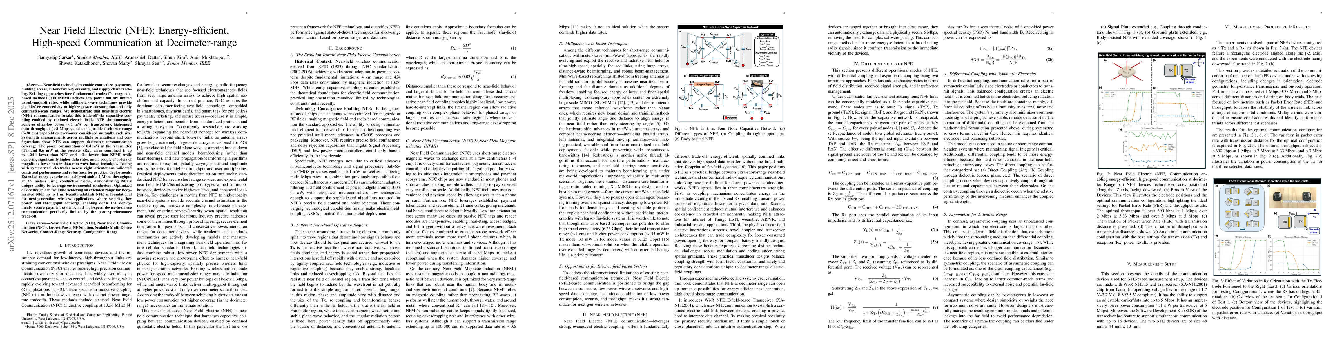 Thumbnail for Near Field Electric (NFE): Energy-efficient, High-speed Communication at Decimeter-range