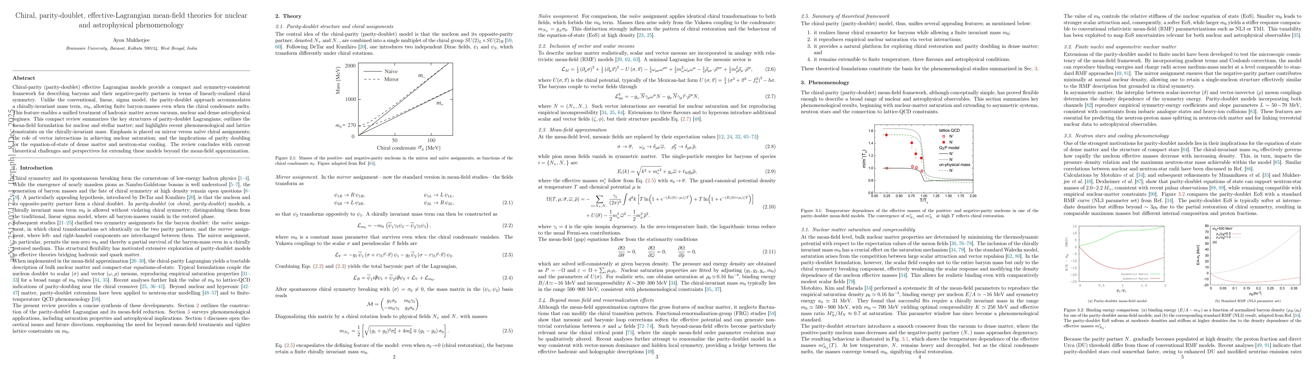 Thumbnail for Chiral, parity-doublet, effective-Lagrangian mean-field theories for nuclear and astrophysical phenomenology