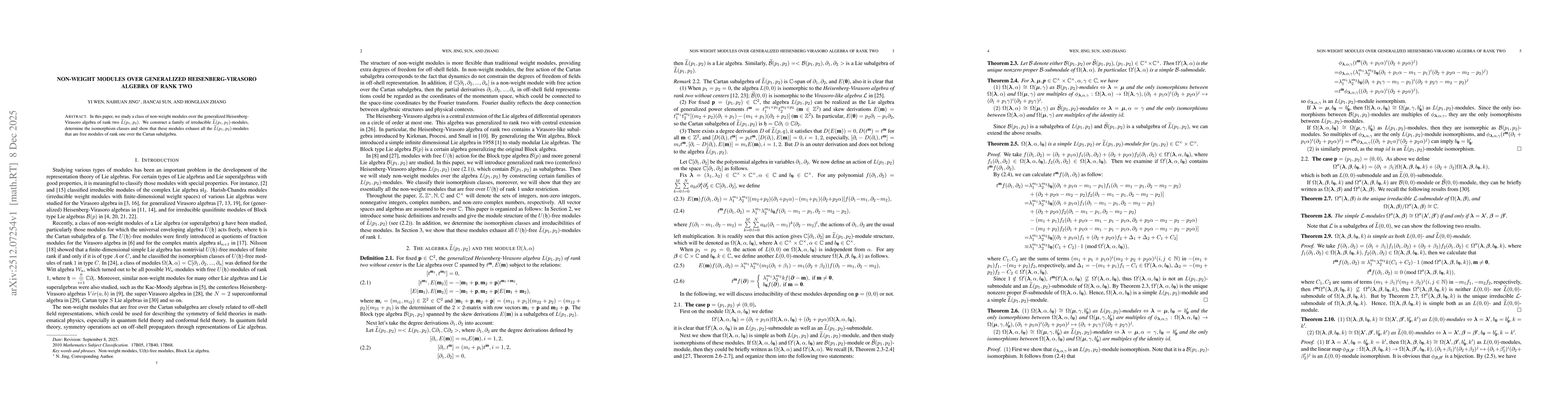 Thumbnail for Non-weight modules over generalized Heisenberg-Virasoro algebra of rank two