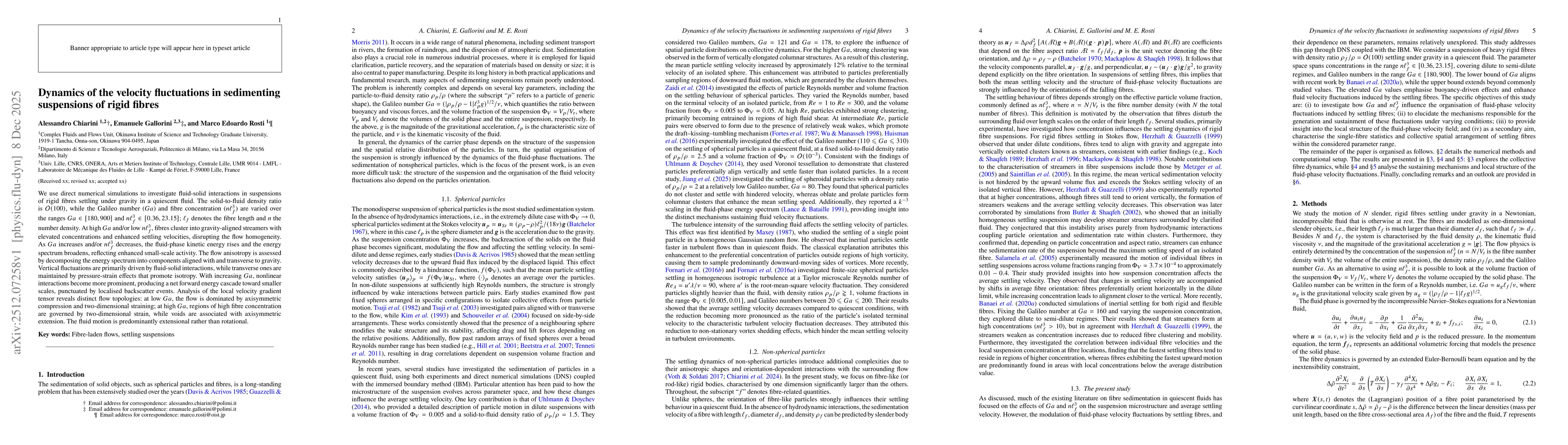 Thumbnail for Dynamics of the velocity fluctuations in sedimenting suspensions of rigid fibres