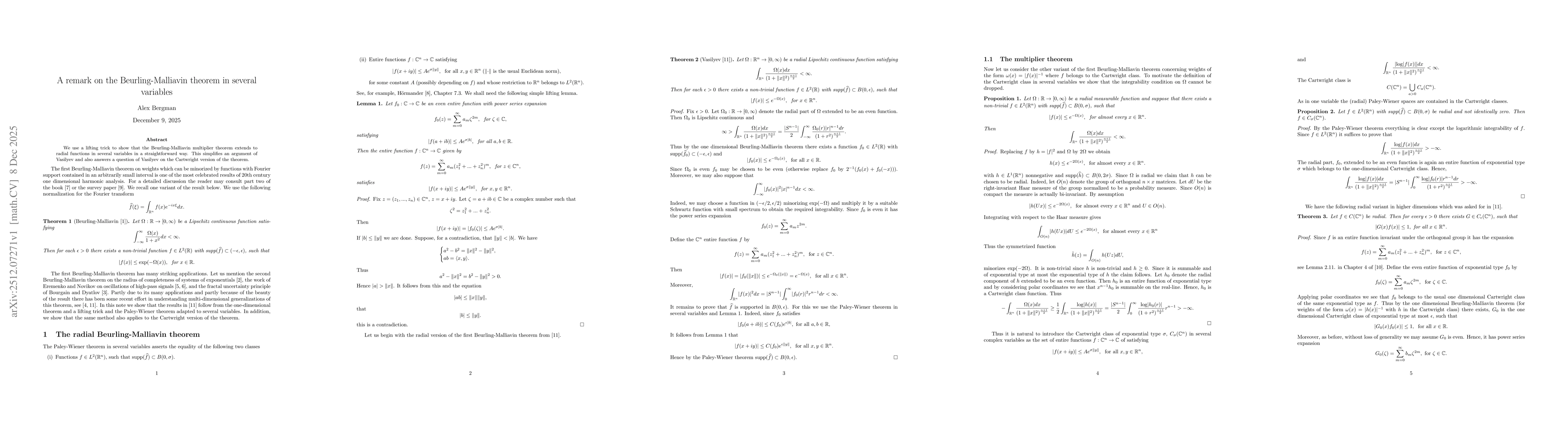 Thumbnail for A remark on the Beurling-Malliavin theorem in several variables
